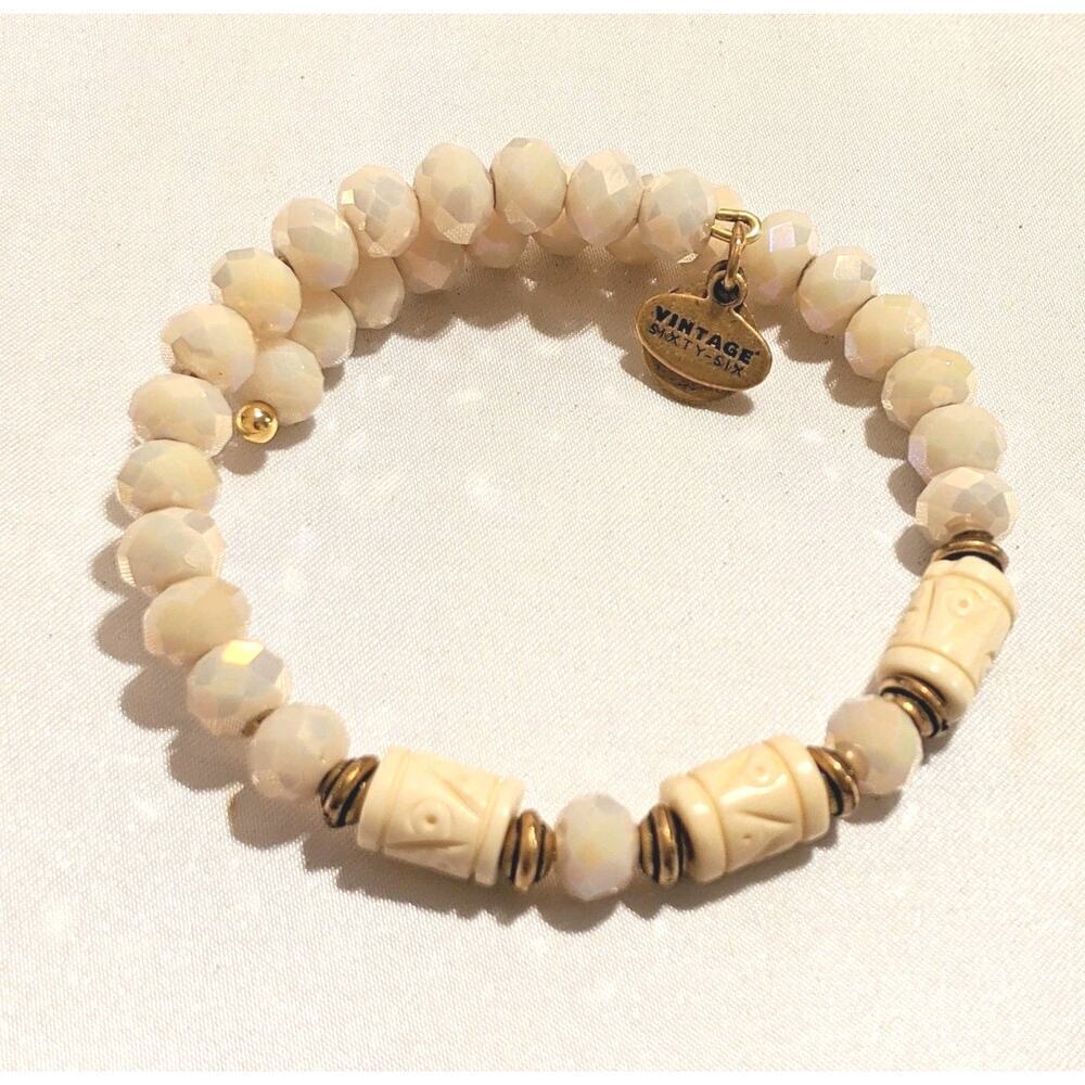 Alex and Ani Deep Sea Wrap Shore Gold Wrap Beaded Bangle Bracelet EUC